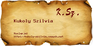 Kukoly Szilvia névjegykártya
